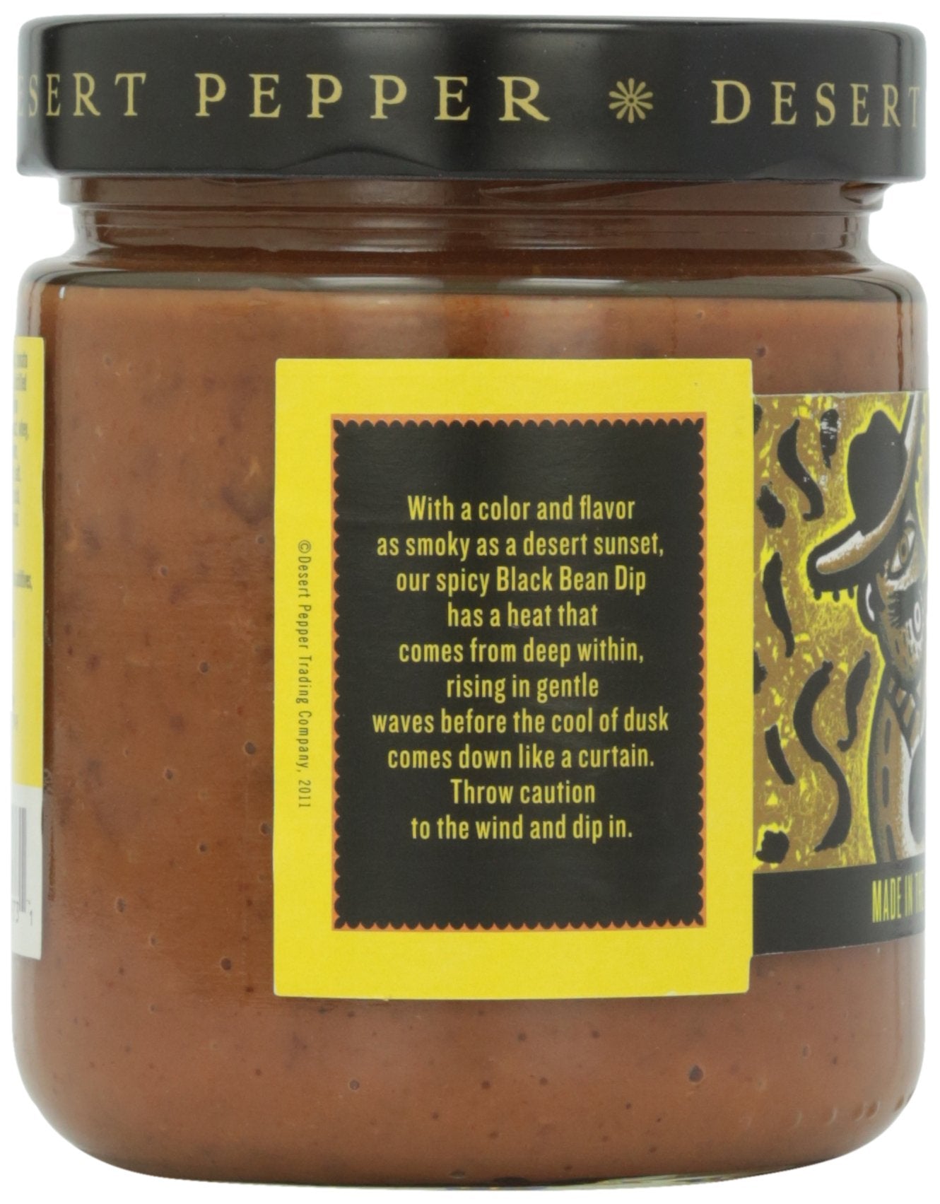Desert Pepper Spicy Black Bean Dip with Black Beans, Jalapeno Peppers and Fresh Vegetables, Gluten-Free, Low Carb Snack 16 oz, 6