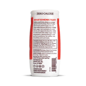 Lakanto Liquid Monkfruit Extract Drops - Zero Calorie, Zero Sugar, Keto Drink Sweetener, Sugar Substitute, On The Go, Tea, Coffe