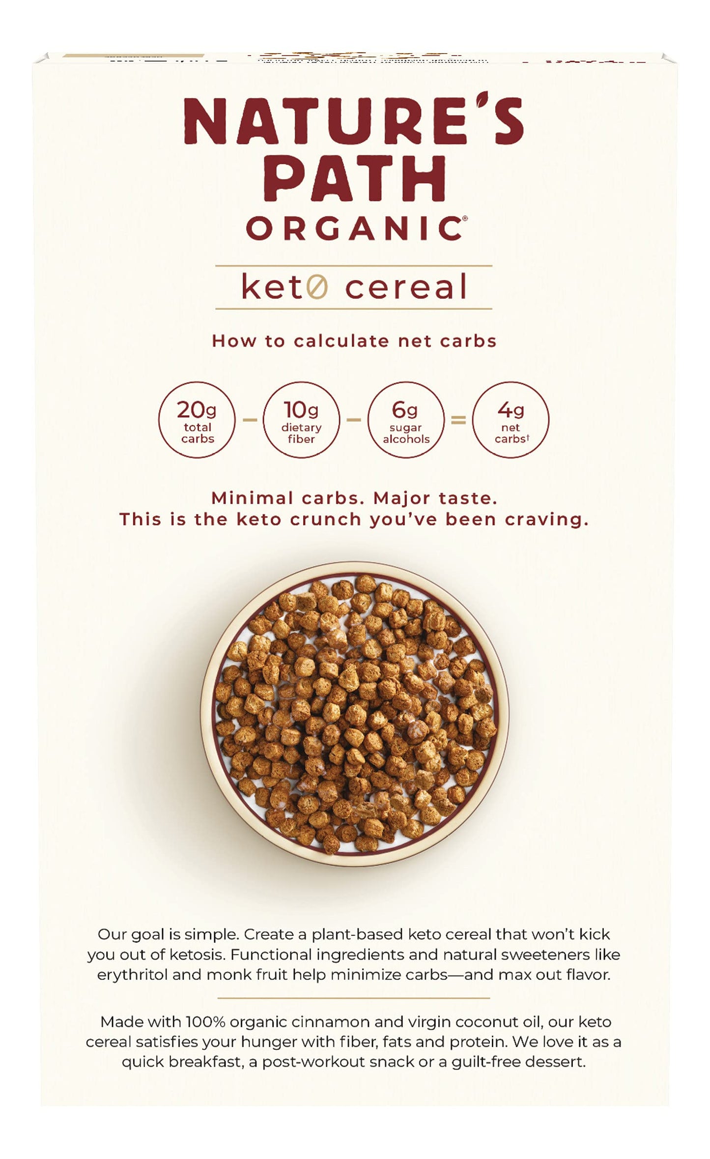 Natures Path Organic Cinnamon Toast Keto Cold Cereal 9 Oz Box