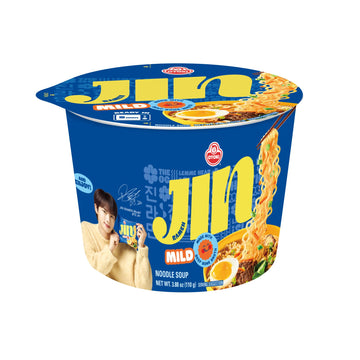 Otoki Jin Ramen Mild Bowl, Bts Jin & Jin Ramen Edition, Authentic Korean Instant Noodles With Beef Bone Broth, Savory & Mild Fla