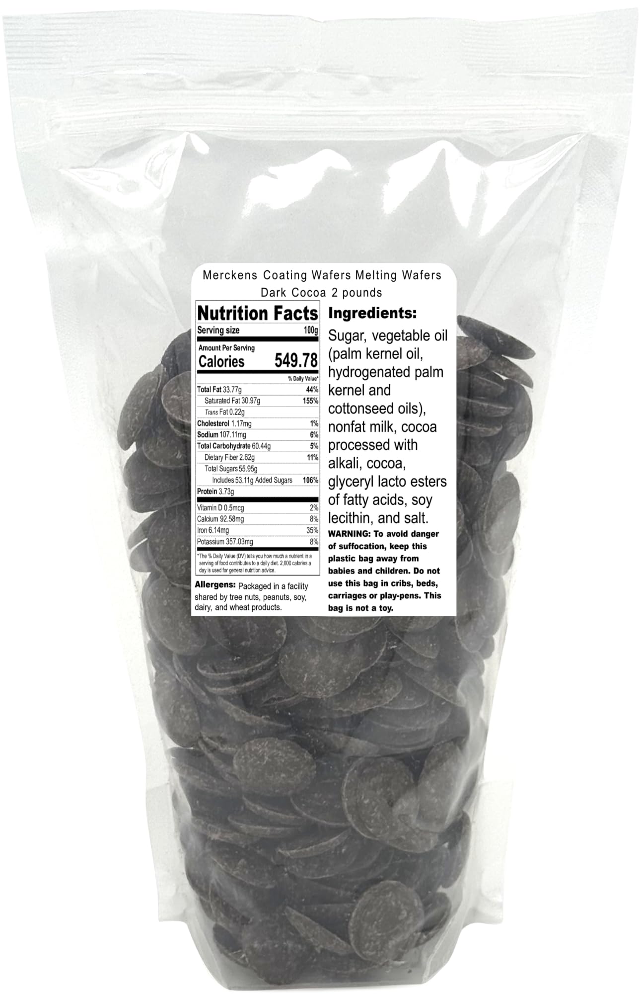 Merckens Coating Wafers Melting Wafers Dark Cocoa 2 Pounds