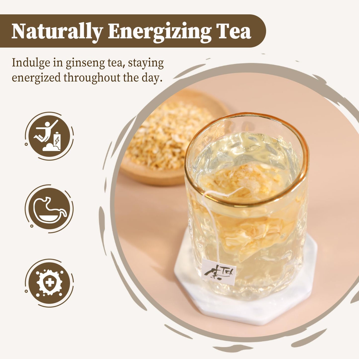 FullChea Herbal Tea Collection - Ginseng Tea Variety Pack - 60 Count