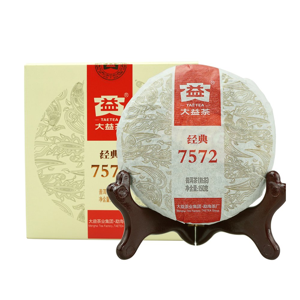 TAETEA 7572 Classic Pu-erh Tea, Aged Puerh Puer Tea Cake Black Tea for Daily Drink and Gift 150g / 5.29oz (Ripe)
