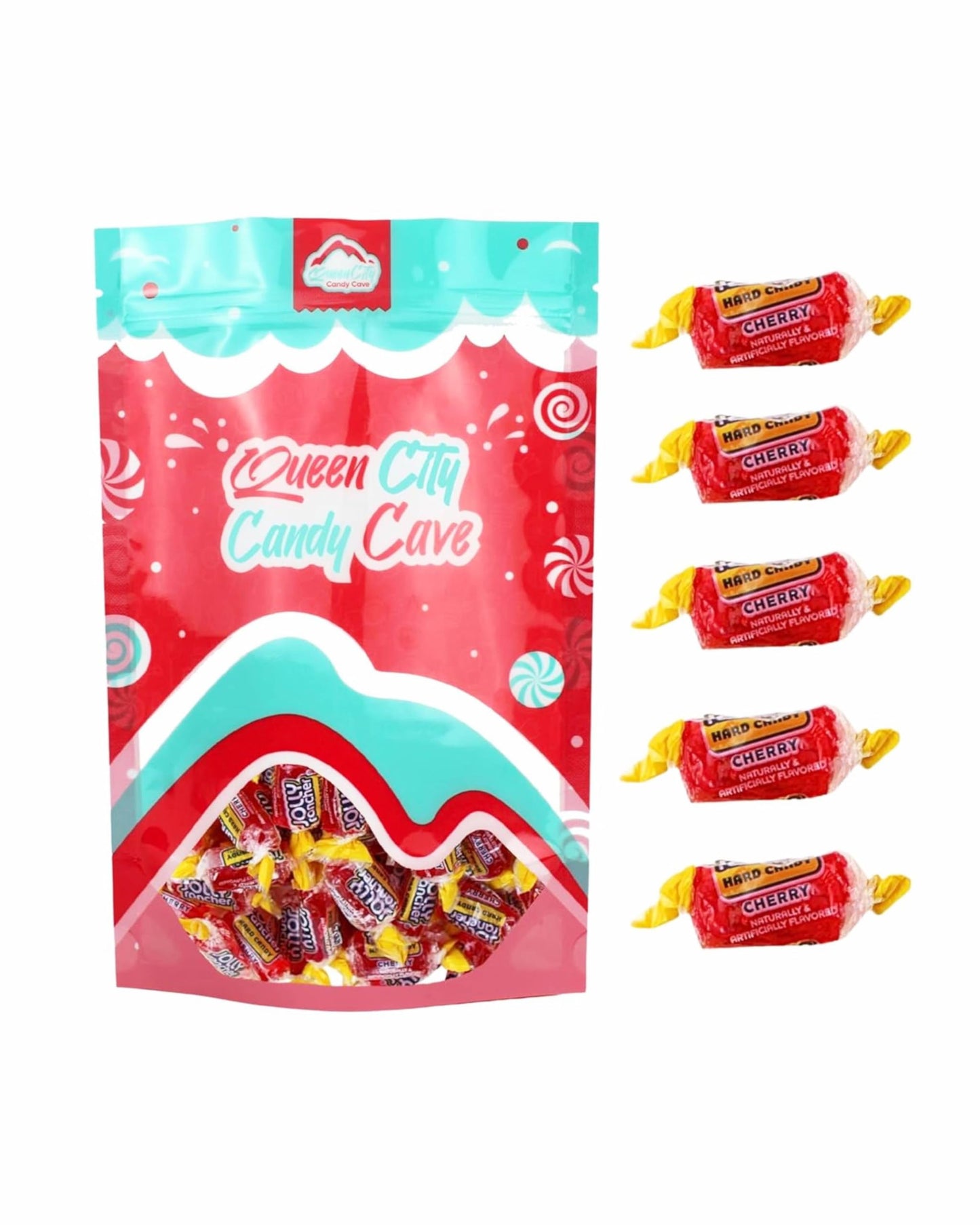 Red Cherry Jolly Ranchers Hard Candy Bulk- Individually Wrapped All Cherry Red Jolly Ranchers, By Queen City Candy Cave (1 Pound