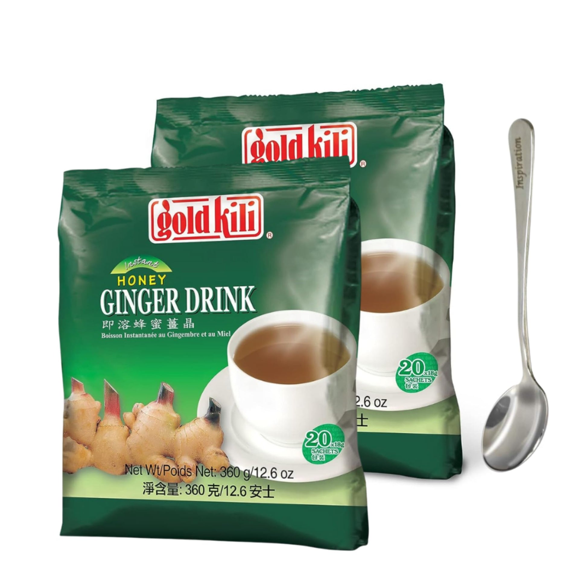 Ginger Honey Drink Gold Kili 40 Sachets Packed In 2 Bags, 12.6 Oz (2 Pack)
