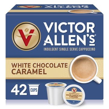 Victor Allens Coffee Flavored Cappuccino, White Chocolate Caramel, 42 Count, Single Serve Cups for Keurig K-Cup Brewers