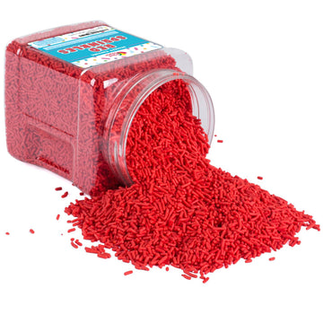 Red Sprinkles - 1.6 Pounds - Bulk Red Valentine'S Day Jimmies Sprinkles - Red Sprinkles For Cake Decorating - Dessert Toppings For Ice Cream, Cupcakes, Cookies, Cake Pops