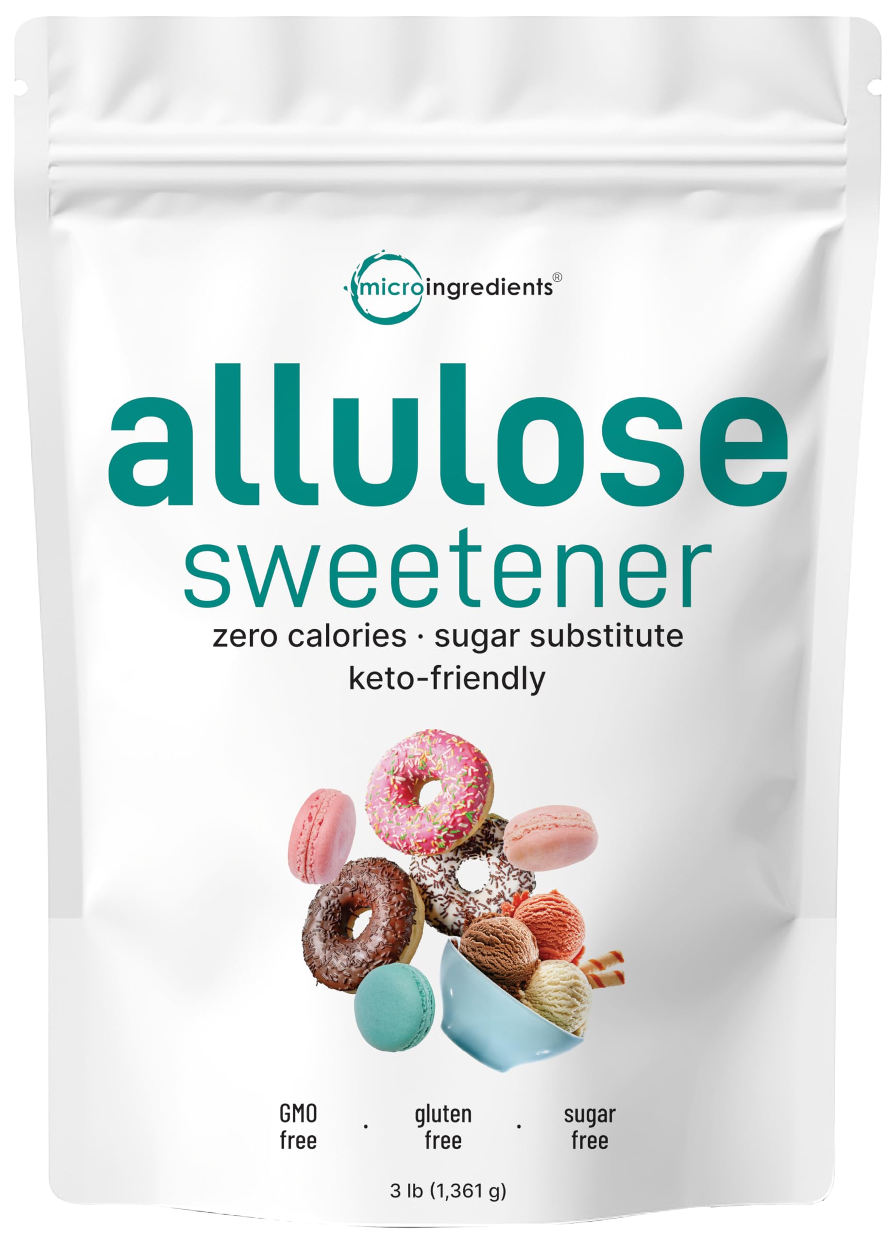 Allulose Sweetener, 3 Pounds (48 Ounces), Zero Calorie, Plant Based Sugar Alternative, No After Taste, Best For Coffee, Drinks,