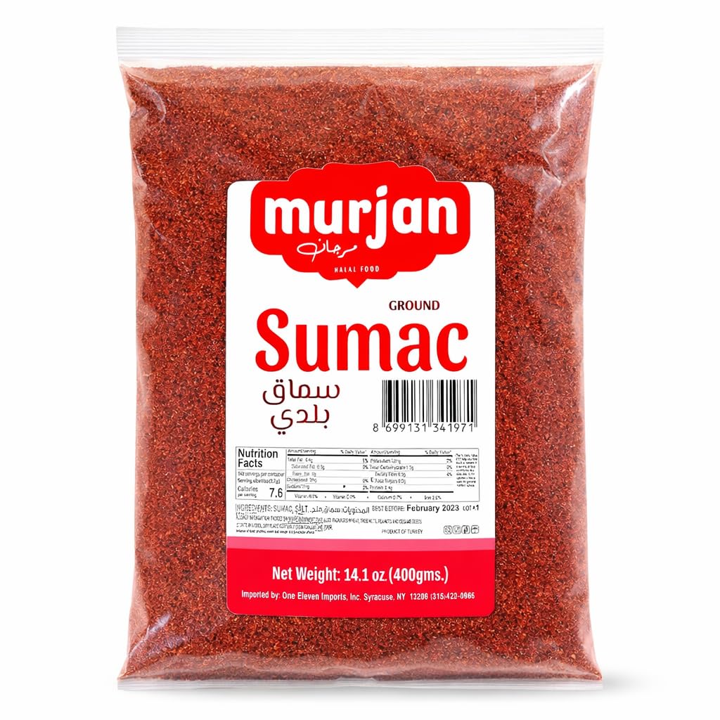Murjan Fresh Fine Grade Turkish Sumac Spice Powder 14 oz| 400 grams| | Ground Sumac Berries| Turkish Sumac , Middle Eastern Suma