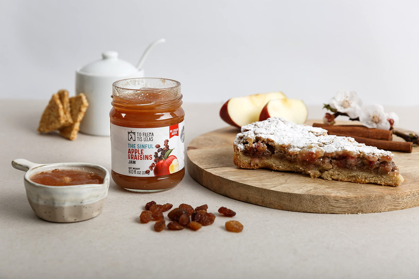 Apple Jam - 8 Fl. Oz - No Sugar Added Natural Sweetness Taste - Made In Greece, No Preservatives, Gluten Free Apple Jam - Fruit