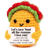 OCCdesign Mini Happy Birthday Gifts for Women Men Handmade Crochet Taco Gift for Encouragement Cheer Up Support Gift for Mom Dad