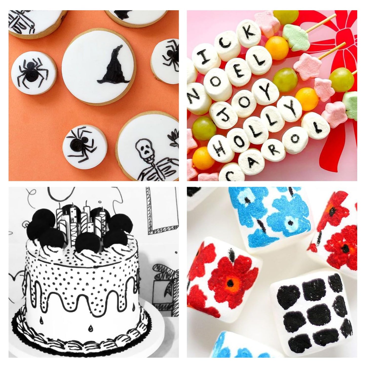 Edible Black Food Coloring Markers Double Tips 3Pcs Black Ink Pen Food Grade Gourmet Writer For Decorating Fondant Cakes Cookies