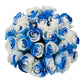 Blommingmore | Fresh Cut Natural Flowers | Tinted Blue And White Roses | 25 Stems - 20In | Home, Office, Wedding Decor, Diy, Par