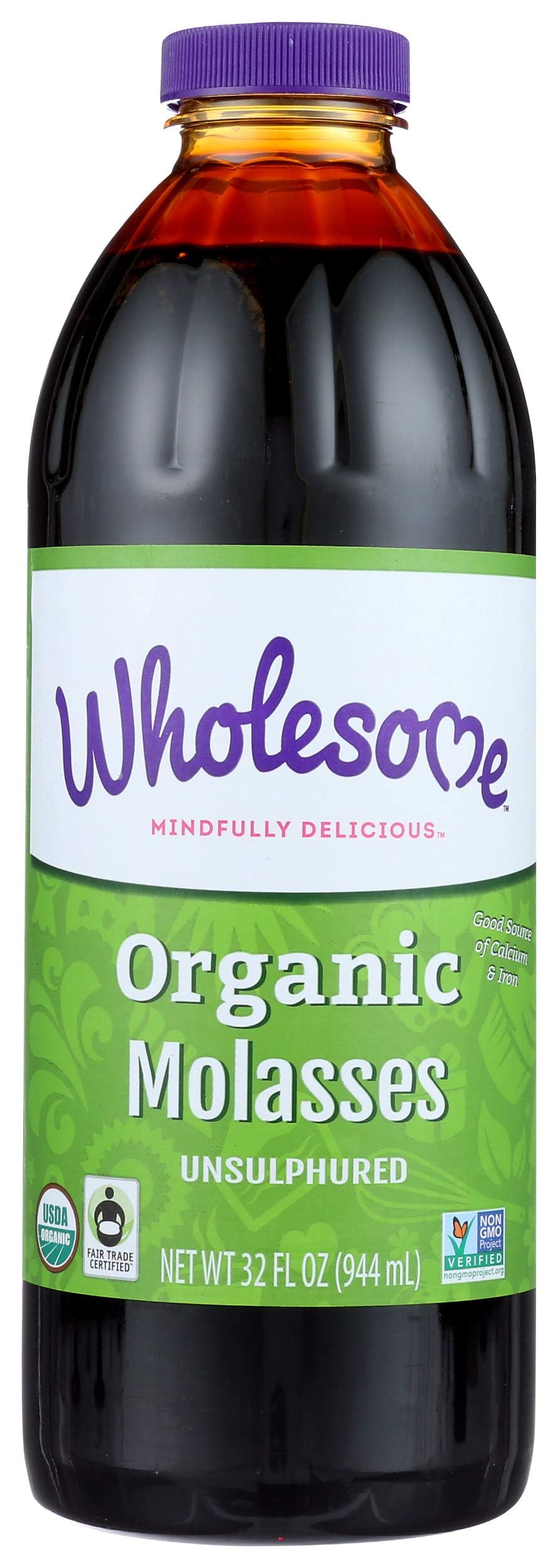 Wholesome FT Organic Molasses, 32 Fl Oz Bottle, 1-Pack, Molasses Color, Model 715500