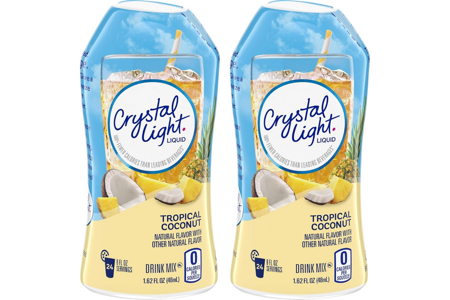 Crystal Light Liquid Drink Mix, Tropical Coconut, 1.62 Oz Each, 2 Count.