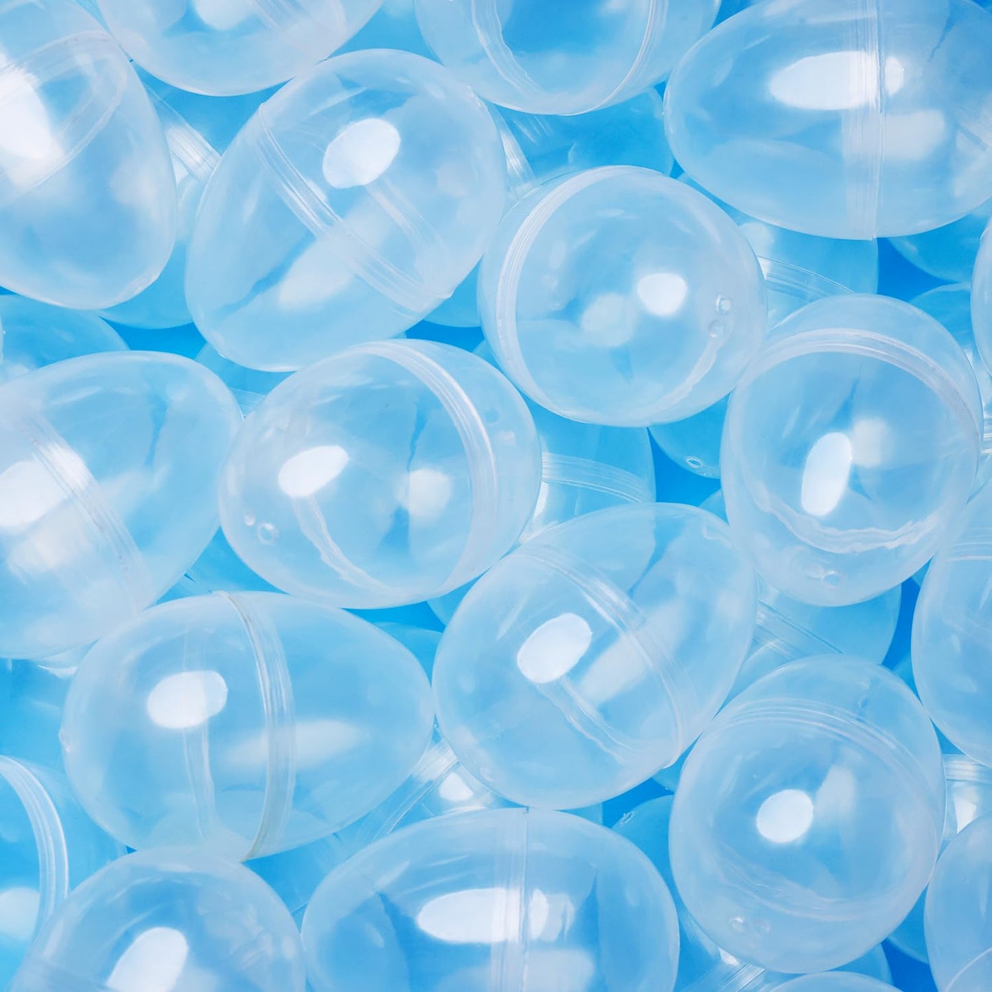 Entervending Clear Fillable Plastic Easter Eggs - 3” Capsules, 12ct for Toys or Candy