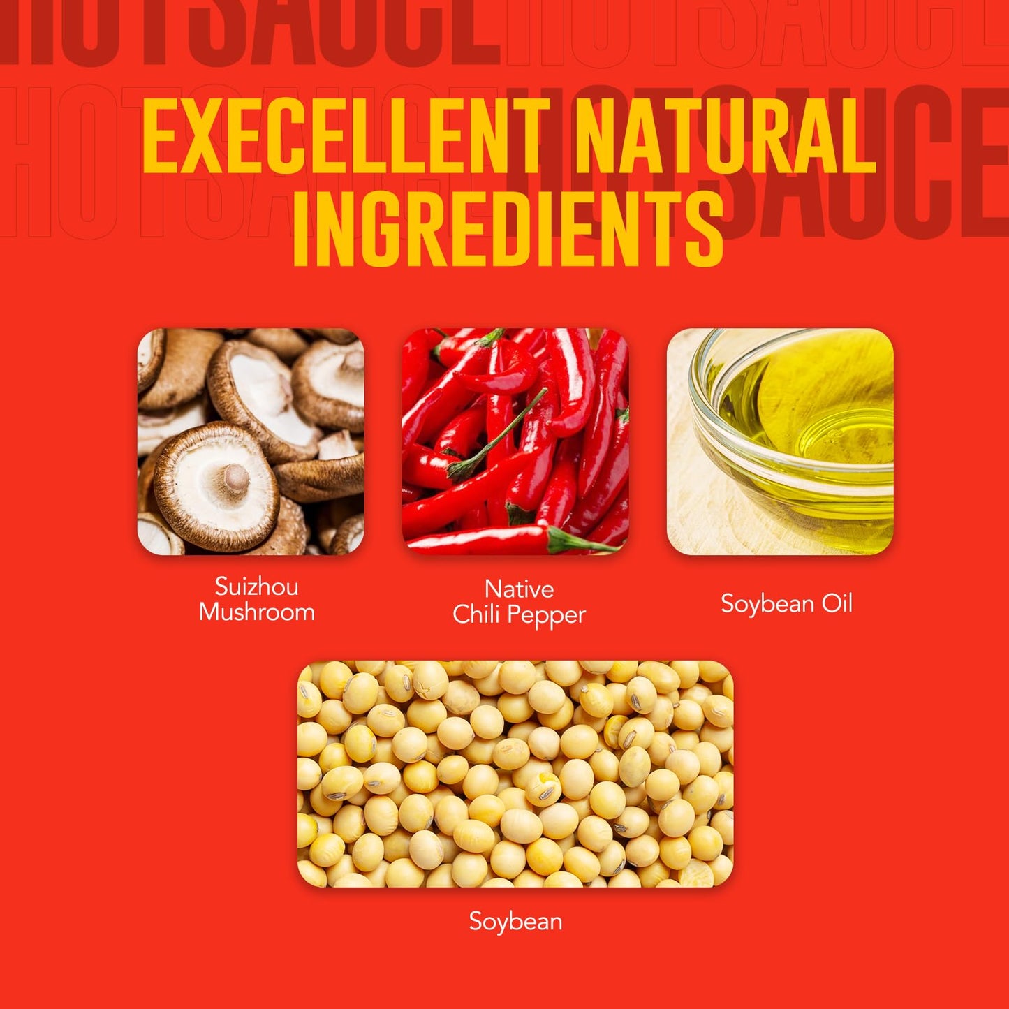 Good Luck Mushroom Hot Sauce, Instant Stir-Fried Mushroom, Spicy Chili Oil Chopped Chili Sauce,Fresh Pepper,Garlic,Delicious Asi