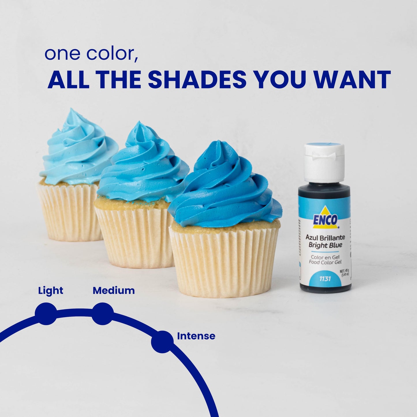 Enco Food Coloring Gel Bright Blue 1.41 Oz (40G) Concentrated, Vegan