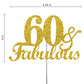 RokAPary 60th Birthday Cake Topper Gold Glitter, Sturdy Acrylic, Double-Sided Design, Made in USA