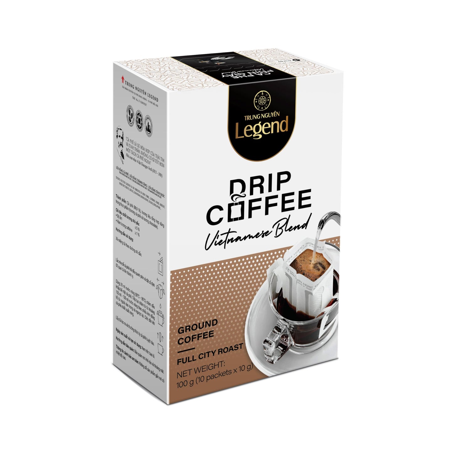Trung Nguyen Legend Vietnamese Blend Signature Hand Drip Coffee Bag, Single-Served Pour Over Coffee, Portable Filter Bag For Tra