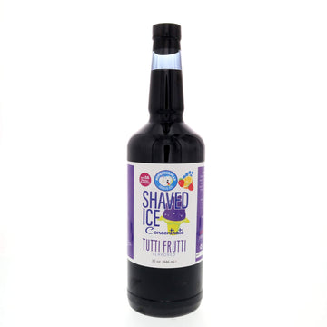 Hypothermias Shaved Ice Syrup Concentrate - Tutti Frutti Flavor - 32 Fl Oz - Makes 8 Gallons - Unsweetened, Requires Sweetener