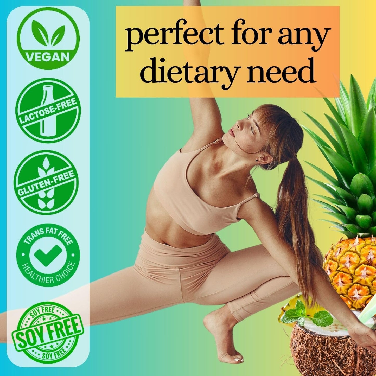 DrinkFit Fruit Smoothie | Real Fruit Puree, Low Sugar, Gluten:Free & Non:GMO, Pina colada Smoothie Mix : Makes 32 Smoothies, 64