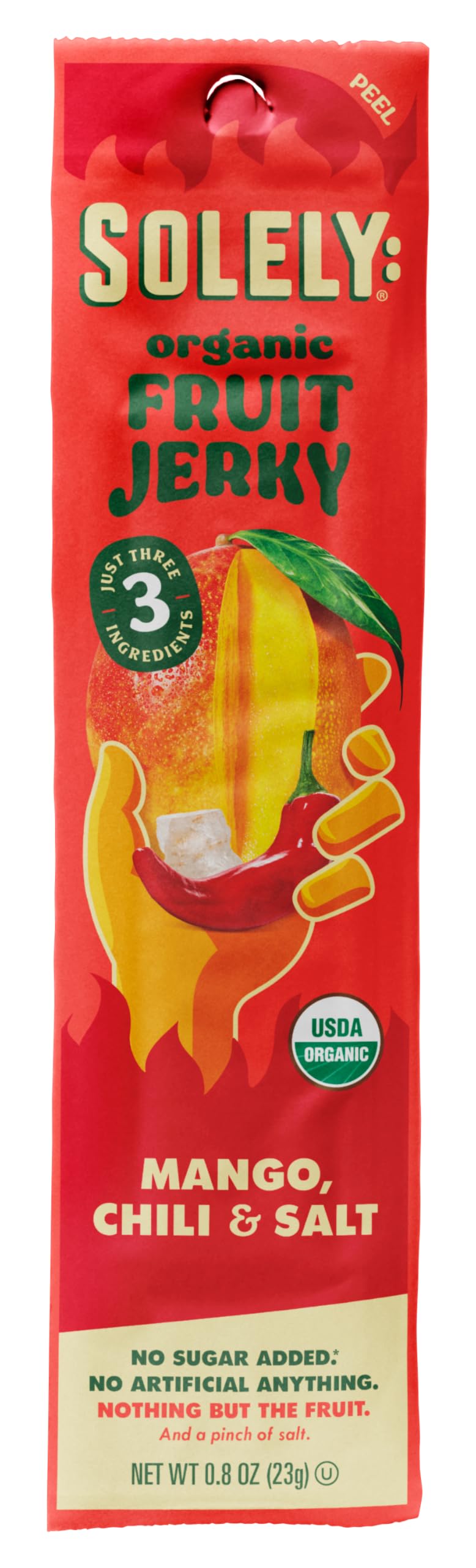 SOLELY Fruit Jerky Mango Chili Salt Organic, 0.8 Ounce (Pack of 1)