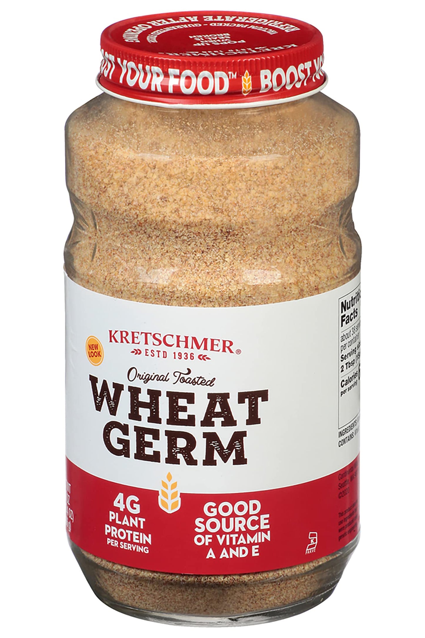Kretschmer Original Toasted Wheat Germ Boost Your Food With, 20 Ounce Glass Jar (Pack Of 2)