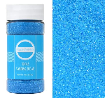 Mystic Sprinkles Sanding Sugar 4Oz Bottles (Topaz - Light Blue Sanding Sugar 4Oz)