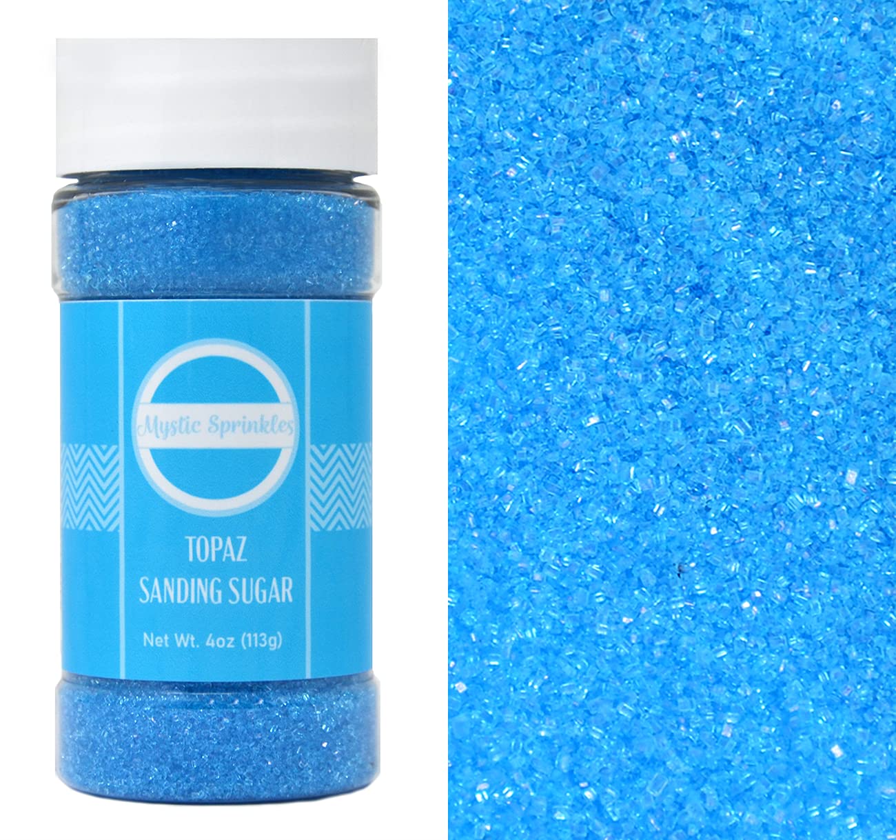 Mystic Sprinkles Sanding Sugar 4Oz Bottles (Topaz - Light Blue Sanding Sugar 4Oz)