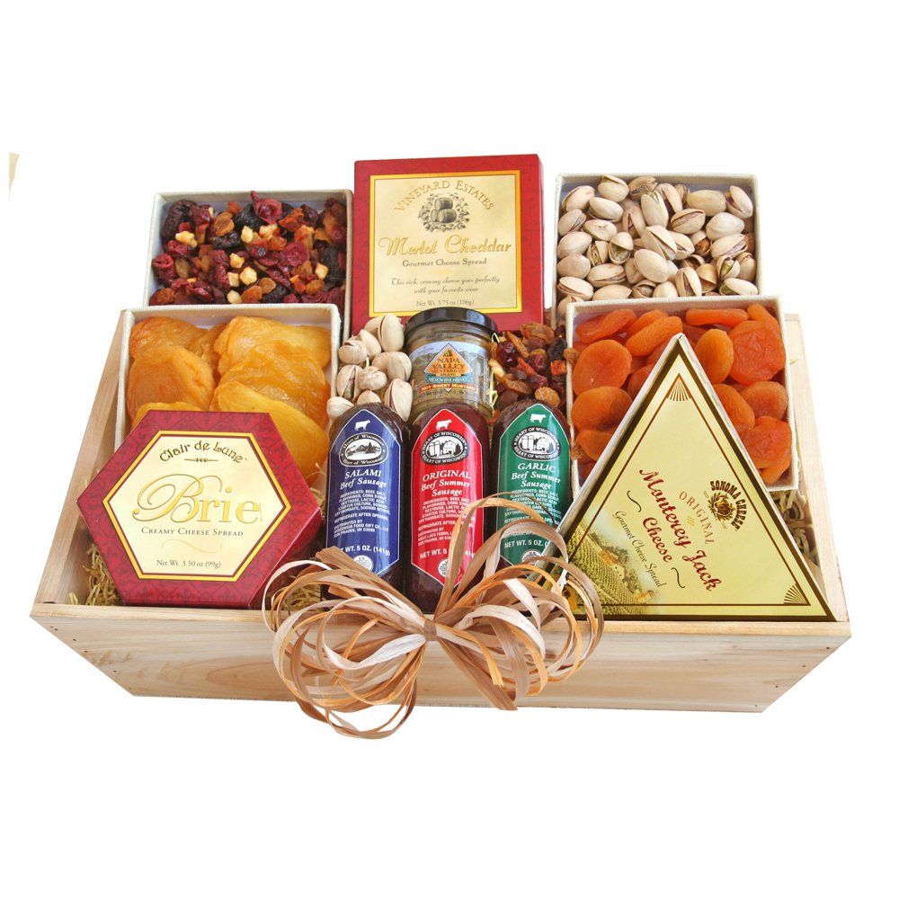 California Delicious Meat And Cheese Gift Crate Deluxe