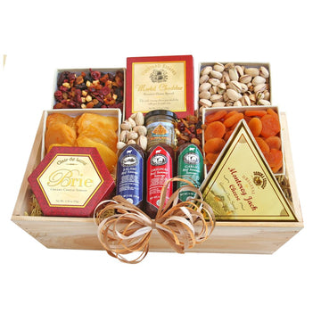 California Delicious Meat And Cheese Gift Crate Deluxe