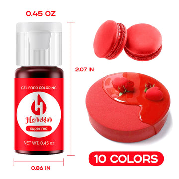 Gel Food Coloring - 10 Colors X 0.45 Oz Concentrated Gel Based Food Dye Vibrant Icing Colors Professional-Grade Neon Food Color