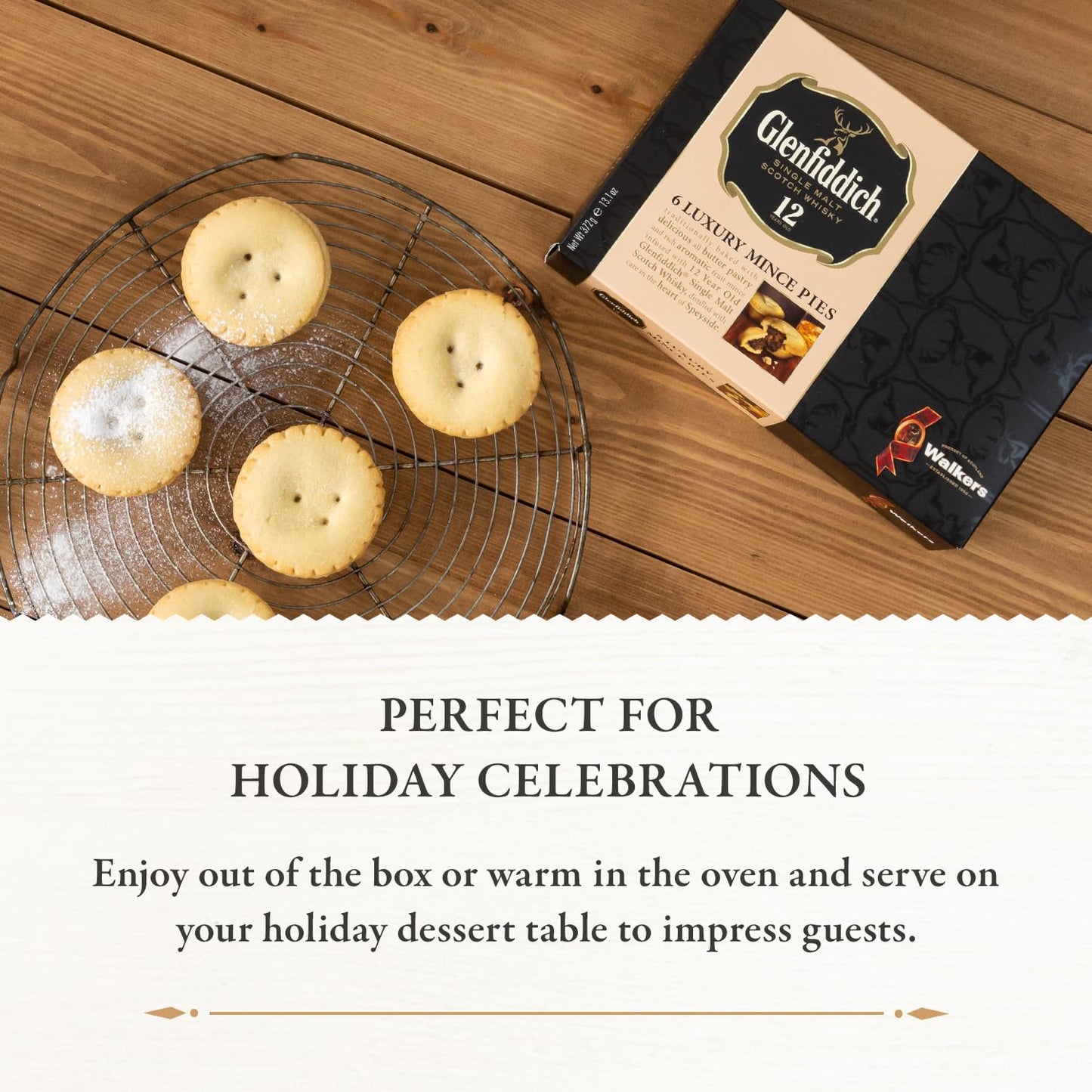 Walkers Shortbread Mincemeat Tarts - 6 Count (Pack of 2) - Infused with Glenfiddich Whisky - elegant Holiday   from Scotland