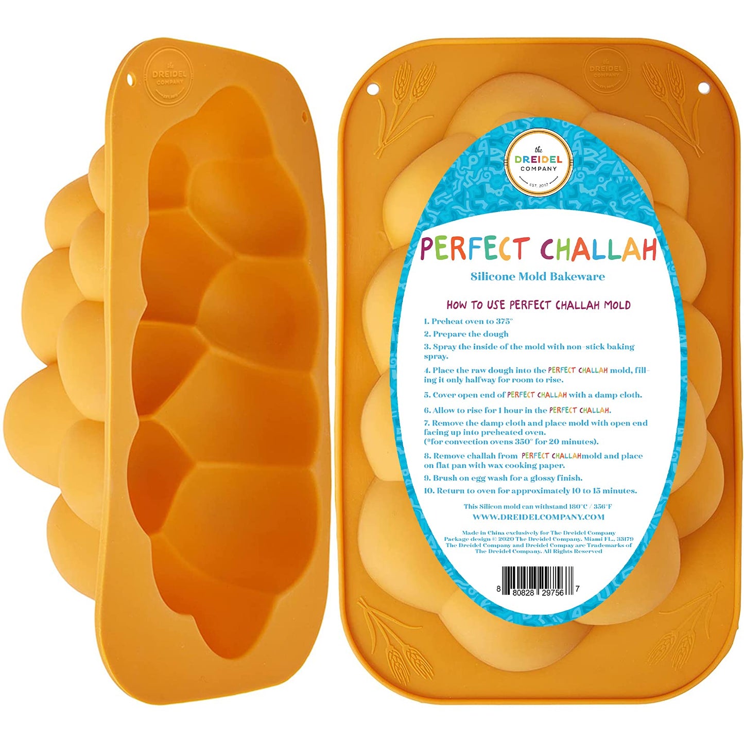 The Dreidel Company Silicone Challah Braid Bread Mold Bakeware, Perfect Kosher Challah Braided Baking Mold Pan, No Shaping Requi