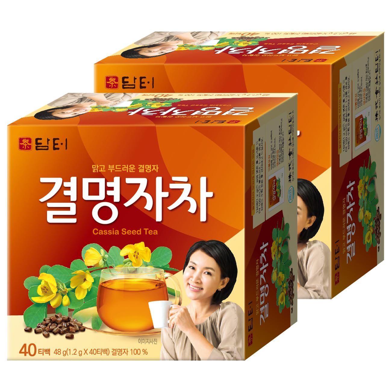 Damtuh Cassia Seed Tea - Decaf, Sugar-Free, Non-Caloric, 40 Tea Bags (1.2g each) x 2 Pack