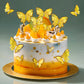 AimtoHome Butterfly Cupcake Toppers Set of 48 3D Gold Butterfly Cake Topper with Pearls for Cake Decorations, Mixed Size
