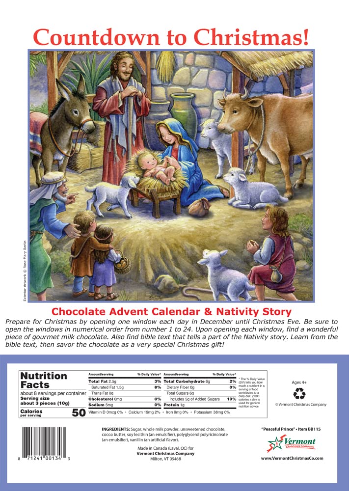 Peaceful Prince Chocolate Advent Calendar, 2.65 oz
