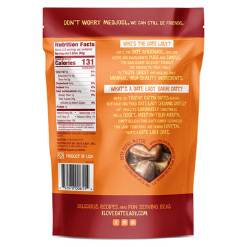 Date Lady Organic Barhi Dates | Vegan, Paleo, Gluten-free & Kosher (3 Bags) No Sugar Added
