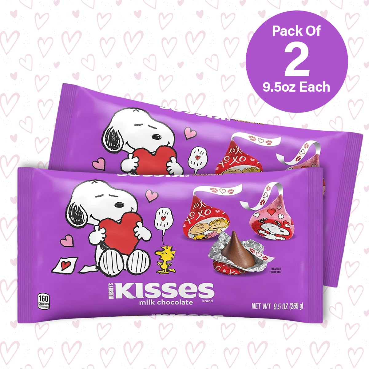 Valentines Day Hersheys Kisses Milk Chocolate Snoopy & Friends Candy - Delicious Melt-In-Your-Mouth Special Snoopy And Friends F