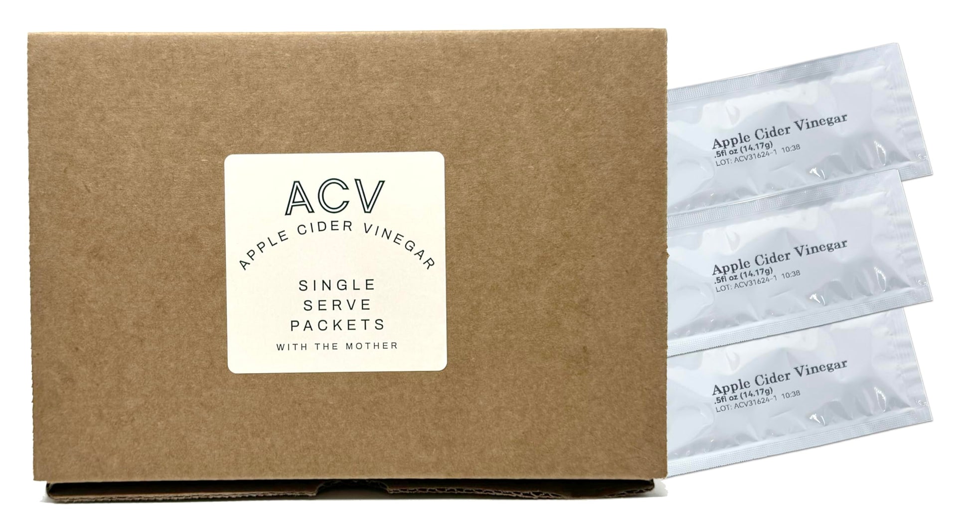 Crait Apple Cider Vinegar Packets – 75 Individual 0.5 Fl Oz Packets with the Mother for Morning Drinks