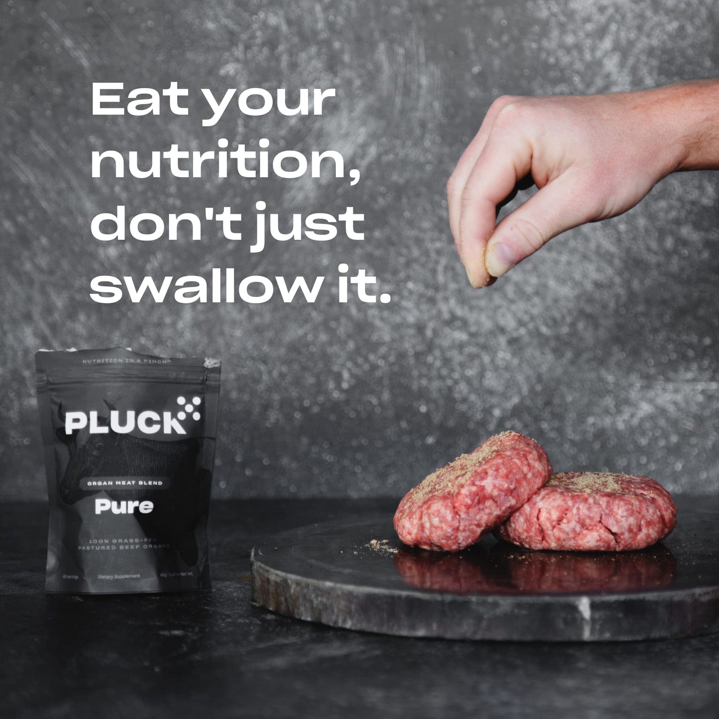 PLUCK Beef Organ dietary product Powder | 100% Grass Fed Liver, Kidney, Spleen, Heart | 1.41 Ounce (Pack of 1)