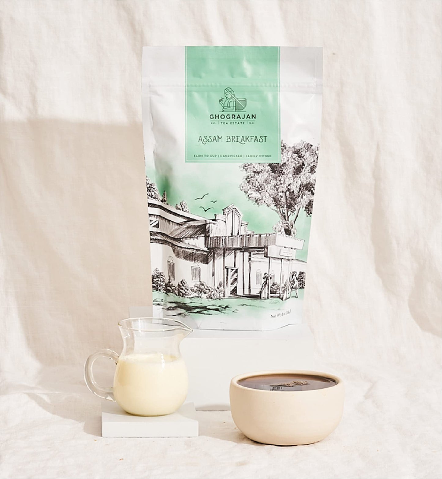 Ghograjan Tea Estate Assam Breakfast Loose Black Tea - High Caffeine, 1 Pound, Black Tea, Fresh Harvest for Morning Milk Tea or Chai