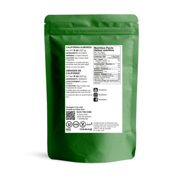 Food To Live California Almonds, 8 Ounces Supreme, Whole, Raw, Unsalted, Unroasted Nuts, Natural. Kosher, Vegan. Keto, Paleo, Lo