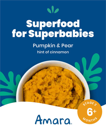 Amara Organic Baby Food - Stage 2 - Pumpkin Pear - Baby Cereal To Mix With Breastmilk, Water Or Baby Formula - Shelf Stable Baby