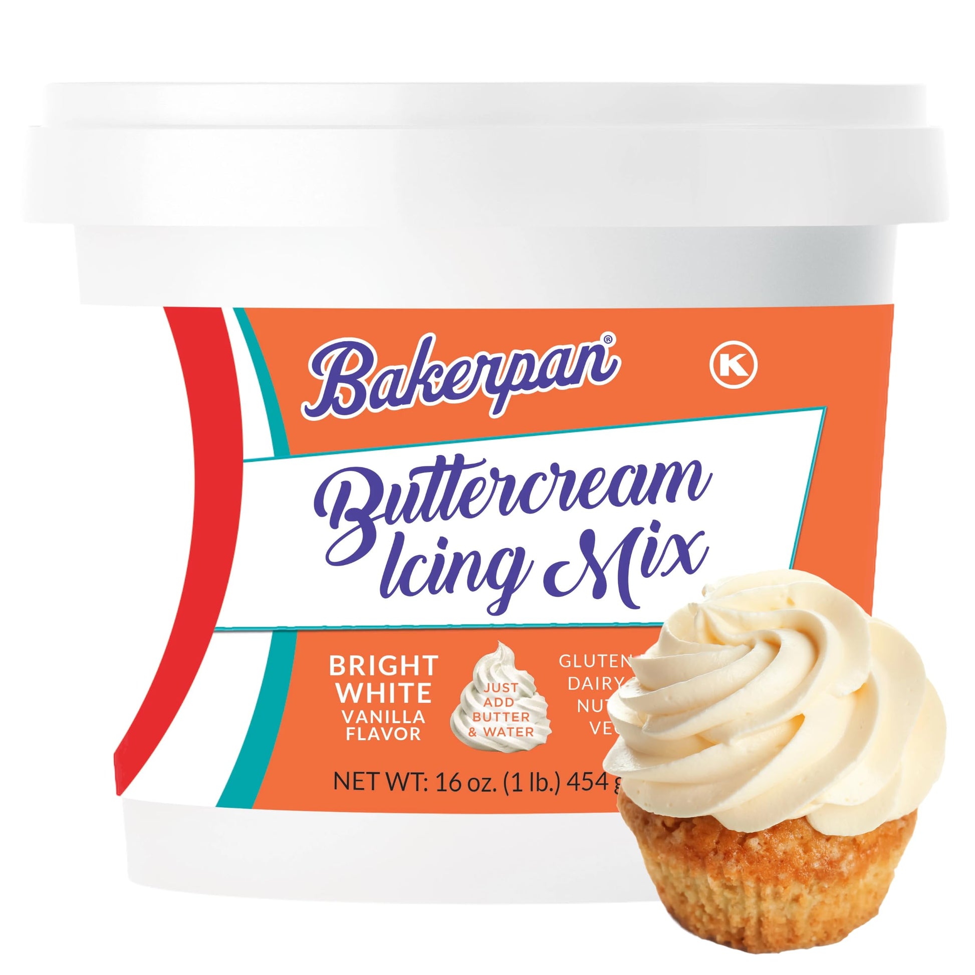 Bakerpan Buttercream Frosting For Cake Decorating, Buttercream Icing Mix For Cupcakes And Cakes, Vanilla Frosting Mix - 1 Pound (Made In Usa)