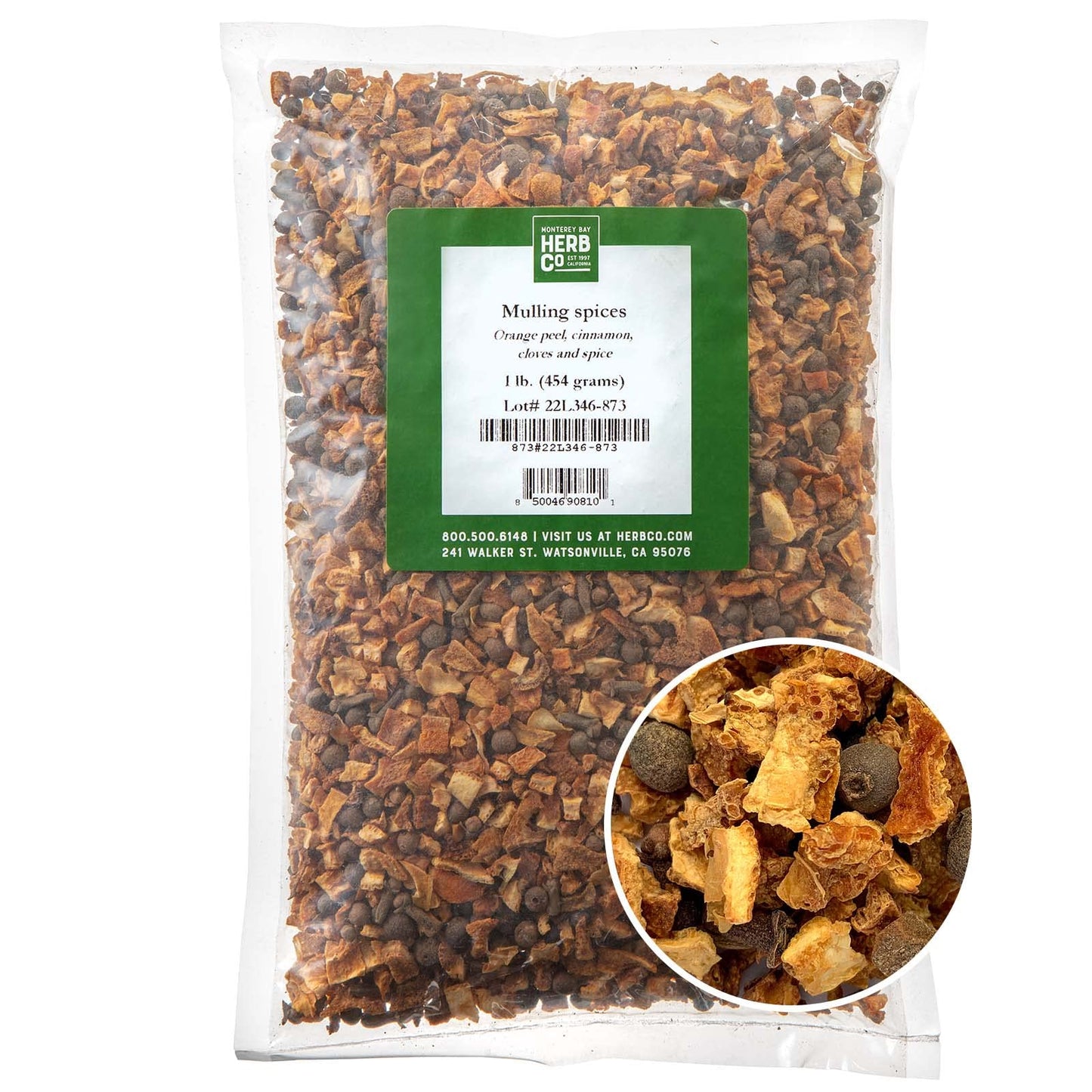Monterey Bay Herb Co. Traditional Mulling Spices - Spice Blend For Mulled Beverage-Inspired Spices  Apple Fruit Beverage  Tea  Beverage-Inspired  And Immune Support (1Lb Bag)