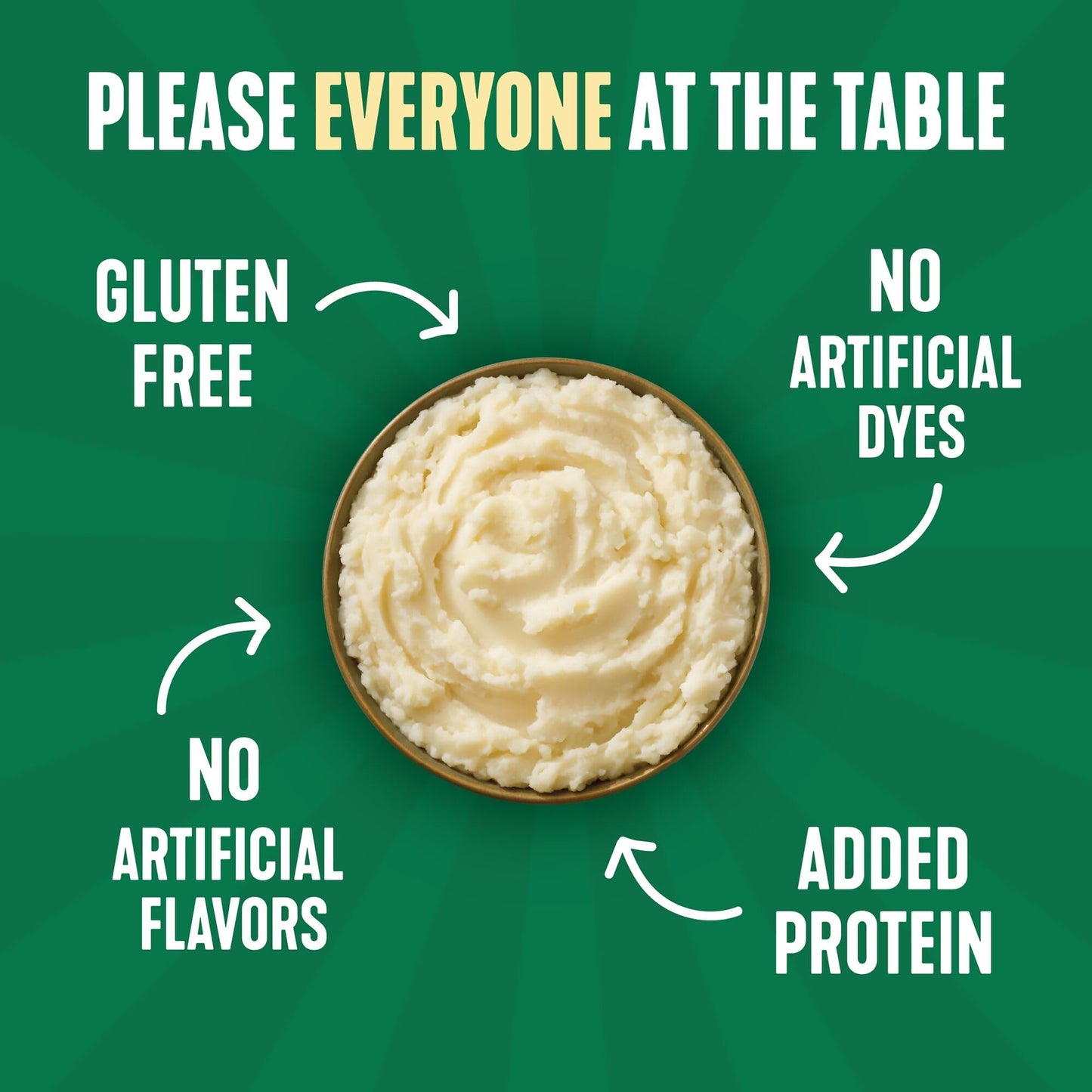 Idahoan Roasted Garlic +Protein Mashed Potatoes, Naturally Gluten-Free, 100% Real Idaho Potatoes, 4 servings per bag, 4.6 ounce