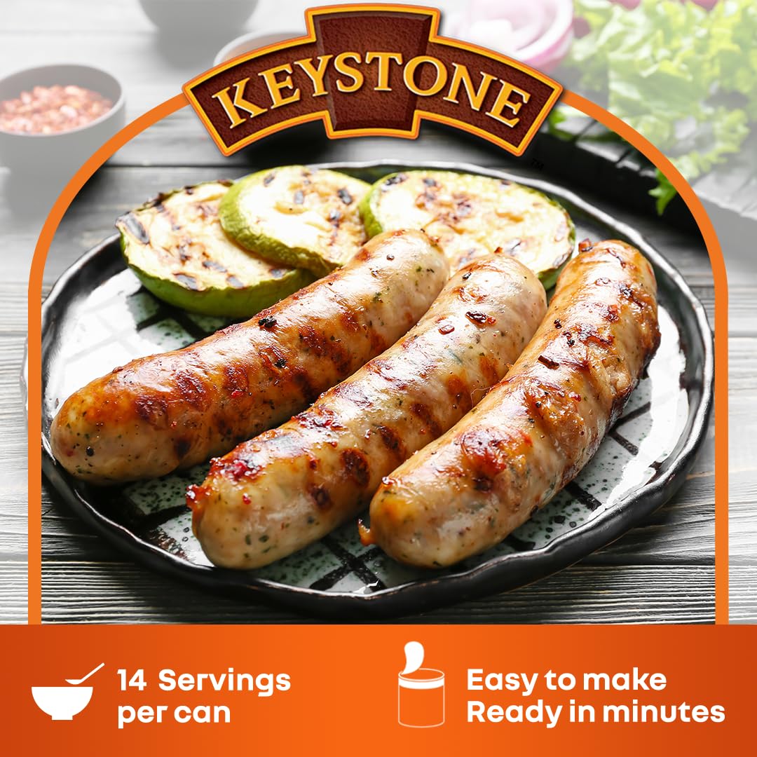 Keystone Meats All Natural Heat and Serve Canned Pork, 28 oz - Fully Cooked and Ready to Eat - Shelf Stable for 5 Years - Canned
