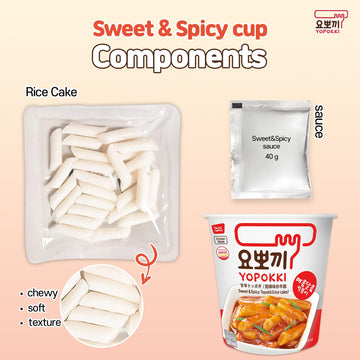 Yopokki Instant Tteokbokki Cup (Sweet Mild Spicy, Cup Of 2) Korean Street Food With Sweet And Moderately Spicy Sauce Topokki Ric